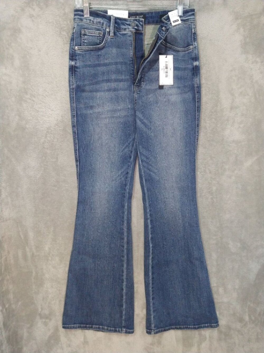 Judy Blue Jeans Women 11/30 Denim Tummy Control Contrast Flare High Waist Dark
